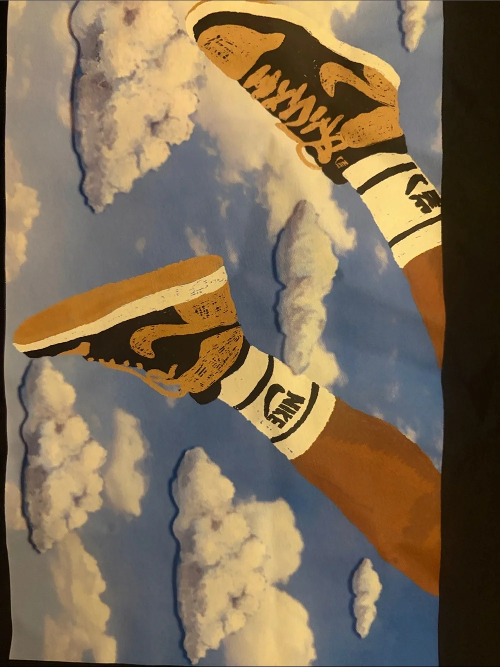 Jordan Black Short-Sleeve Tee with Sky & Sneaker Graphic